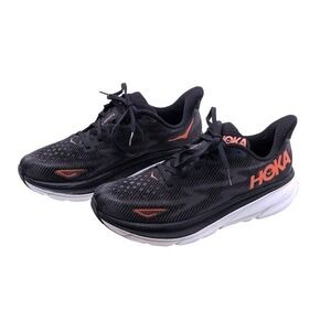 HOKA One One Clifton 9 Womens 9.5B Black Coral Running Shoes